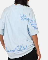 Carre Side Script Oversized T-Shirt Baby Blue