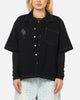 Saint Morta Fray Contrast Button Up Shirt Contrast Black