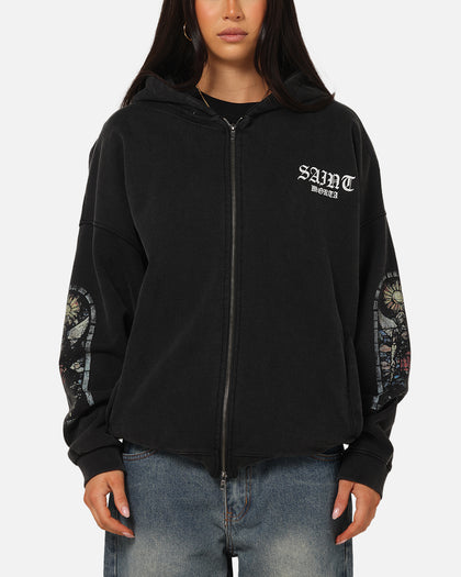 Saint Morta Kingdomcome Boxy Zip Hoodie Black