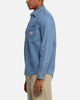 X-Large Denim Western Long Sleeve Shirt Mid Blue