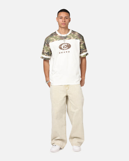 Carre Star Shooter Panelled T-Shirt Off White/Woodland Camo
