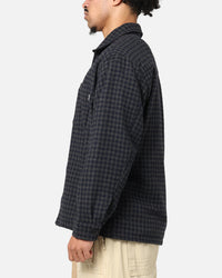 S Double Plaid Zip Through Long Sleeve Shirt Brown