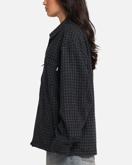 S Double Plaid Zip Through Long Sleeve Shirt Brown