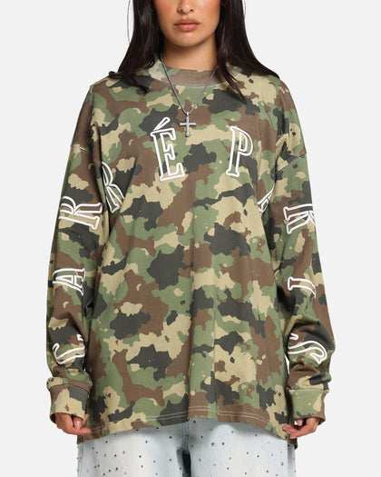Carre Global Oversized Long Sleeve T-Shirt Camo