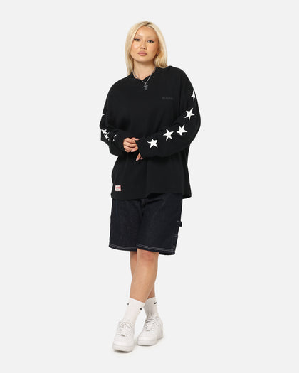 Carre Waffle Workwear Long Sleeve T-Shirt Black