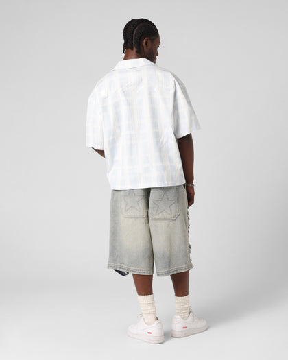 Loiter Daytona Button Up Shirt Blue Check