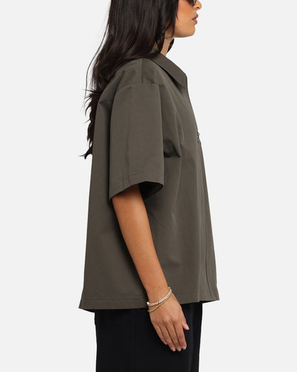 Carre Workwear Zip Up Shirt Khaki