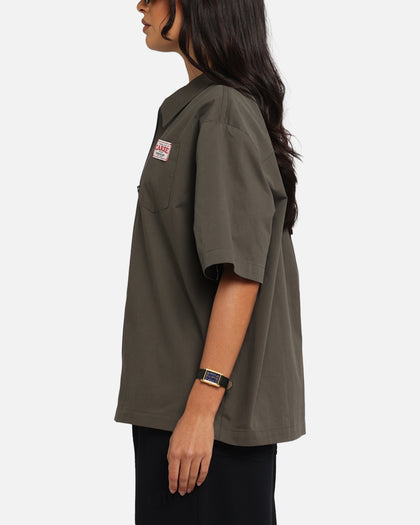 Carre Workwear Zip Up Shirt Khaki