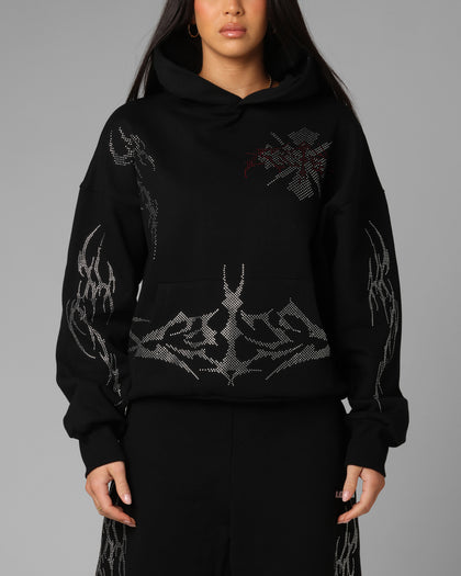 Loiter Opaque Rhinestone Premium Hoodie Black