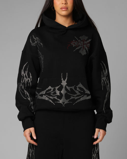 Loiter Opaque Rhinestone Premium Hoodie Black