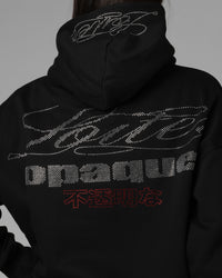 Loiter Opaque Rhinestone Premium Hoodie Black