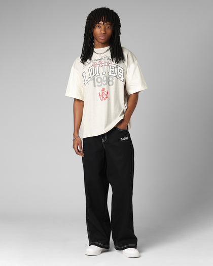 Loiter Drop Out Vintage T-Shirt Grey/White