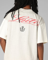 Loiter Drop Out Vintage T-Shirt Grey/White