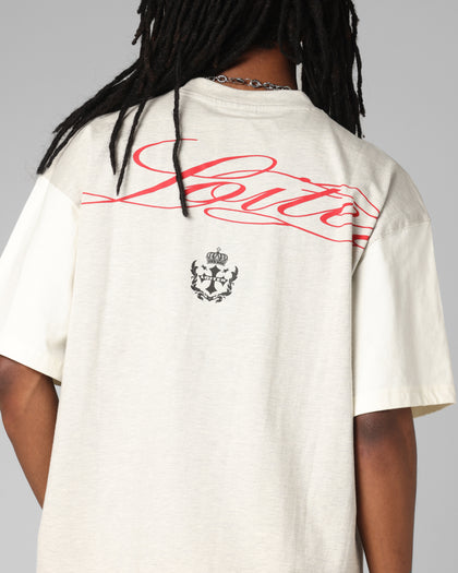 Loiter Drop Out Vintage T-Shirt Grey/White