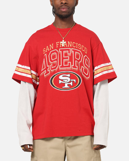 Mitchell & Ness San Francisco 49ers Waffle Mock Layer Long Sleeve T-Shirt Red