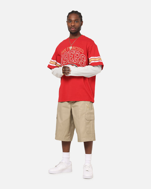 Mitchell & Ness San Francisco 49ers Waffle Mock Layer Long Sleeve T-Shirt Red