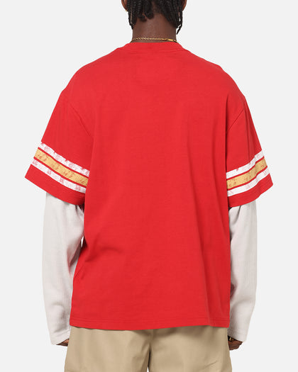 Mitchell & Ness San Francisco 49ers Waffle Mock Layer Long Sleeve T-Shirt Red
