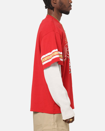 Mitchell & Ness San Francisco 49ers Waffle Mock Layer Long Sleeve T-Shirt Red