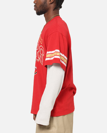 Mitchell & Ness San Francisco 49ers Waffle Mock Layer Long Sleeve T-Shirt Red
