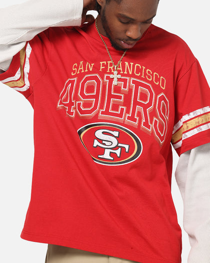 Mitchell & Ness San Francisco 49ers Waffle Mock Layer Long Sleeve T-Shirt Red