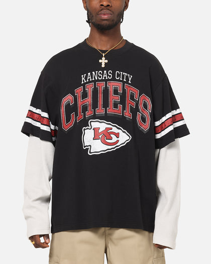 Mitchell & Ness Kansas City Chiefs Waffle Mock Layer Long Sleeve T-Shirt Black
