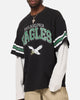 Mitchell & Ness Philadelphia Eagles Waffle Mock Layer Long Sleeve T-Shirt Black