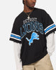 Mitchell & Ness Detroit Lions Waffle Mock Layer Long Sleeve T-Shirt Black