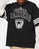 Mitchell & Ness Oakland Raiders Waffle Mock Layer Long Sleeve T-Shirt Black