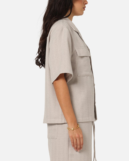 XXIII Textured Button Up Shirt Stone