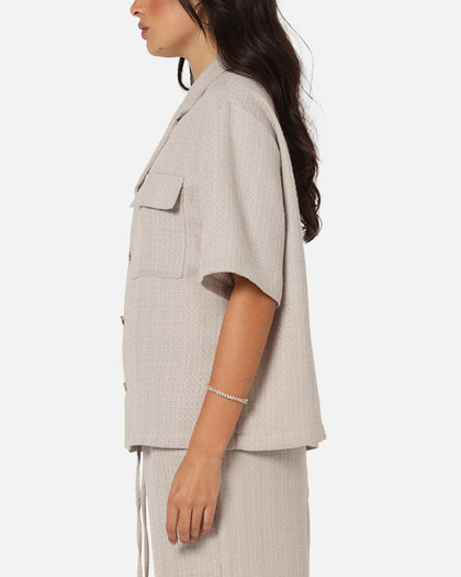 XXIII Textured Button Up Shirt Stone