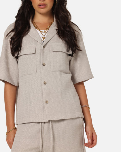 XXIII Textured Button Up Shirt Stone