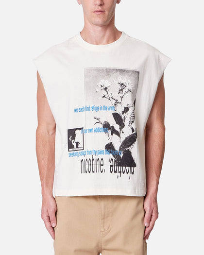 MNML Distressed Sleeveless Tank Antique White