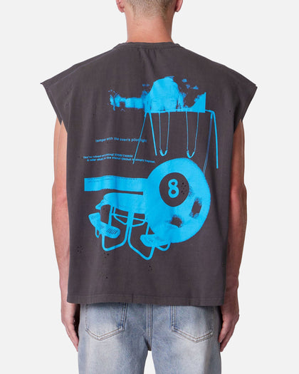 MNML Distressed Sleeveless Tank Washed Black