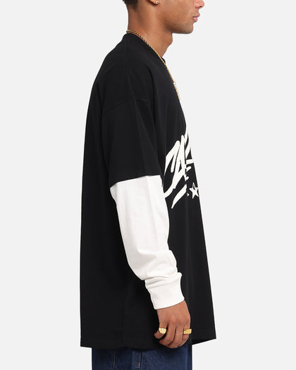 Carre Graffiti Layered Long Sleeve T-Shirt Black/Off White