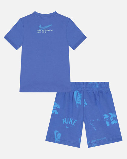 Nike Kids' Club Brand Energy Shorts Set Blue