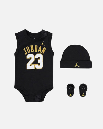 Jordan Infant Basketball 23 Jersey 3 Piece Set Black/Gold