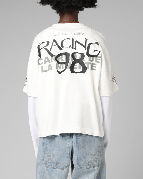 Loiter Performance Layered Long Sleeve T-Shirt Off White