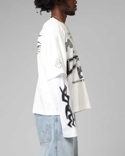 Loiter Performance Layered Long Sleeve T-Shirt Off White