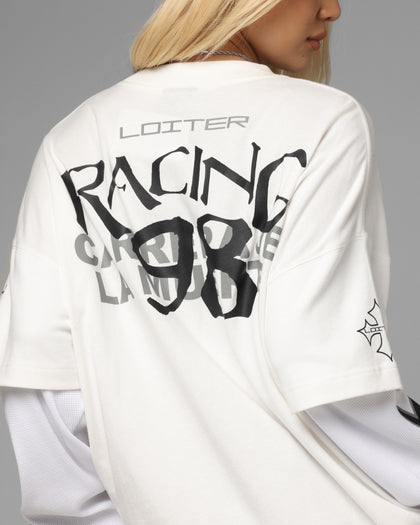 Loiter Performance Layered Long Sleeve T-Shirt Off White