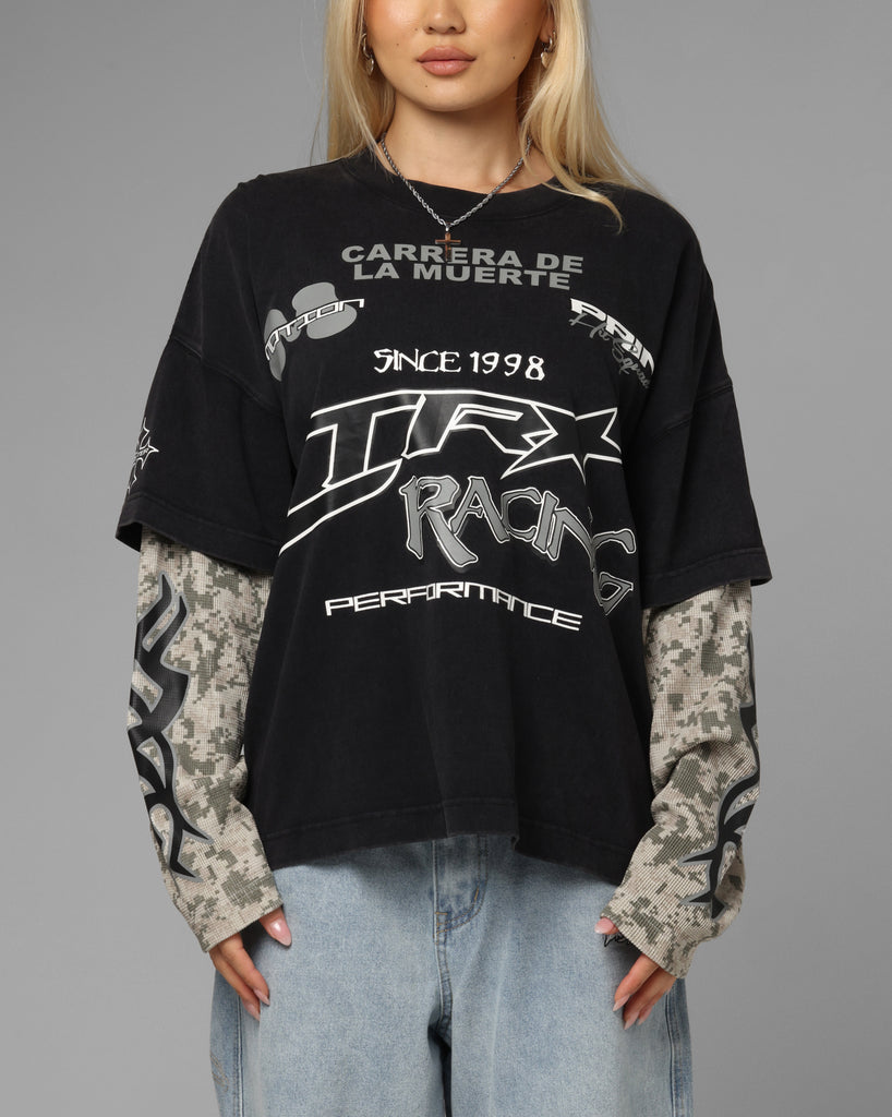 Loiter Performance Layered Long Sleeve T-Shirt Vintage Black | Culture Kings