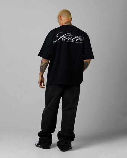 Loiter Script Boxy T-Shirt Black