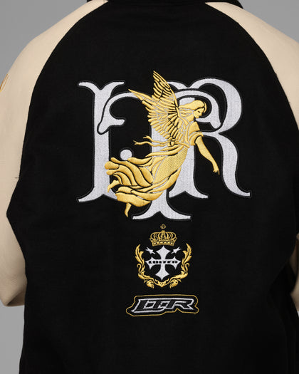 Loiter Heaven Varsity Jacket Black/Off White