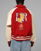 Loiter Heaven Varsity Jacket Red/Off White