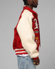 Loiter Heaven Varsity Jacket Red/Off White