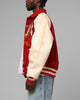 Loiter Heaven Varsity Jacket Red/Off White