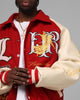 Loiter Heaven Varsity Jacket Red/Off White