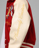 Loiter Heaven Varsity Jacket Red/Off White