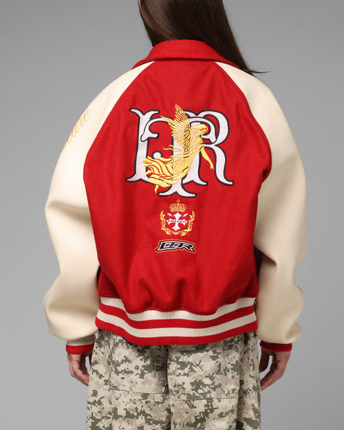 Loiter Heaven Varsity Jacket Red/Off White