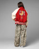 Loiter Heaven Varsity Jacket Red/Off White