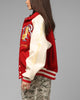 Loiter Heaven Varsity Jacket Red/Off White